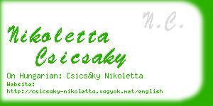 nikoletta csicsaky business card