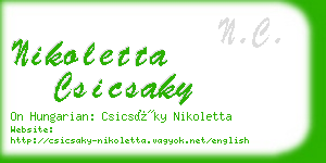 nikoletta csicsaky business card